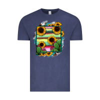 Vintage Denim New Mexico Map Sunflower Cactus Serape Vintage Tee - RanaPortraitStore