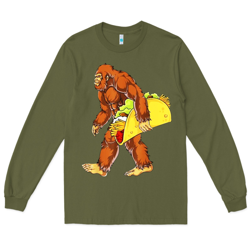 Bigfoot Carrying Taco Long Sleeve Tee by artisFamous | Teevron