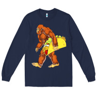 Navy bigfoot carrying taco Long Sleeve Tee - artisFamous