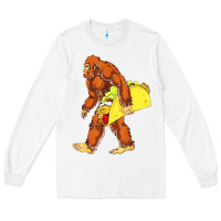 White bigfoot carrying taco Long Sleeve Tee - artisFamous