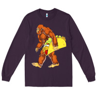 Plum bigfoot carrying taco Long Sleeve Tee - artisFamous