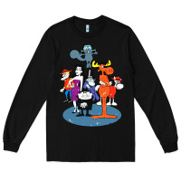 Black rocky & bullwinkle and friends Long Sleeve Tee - artisFamous