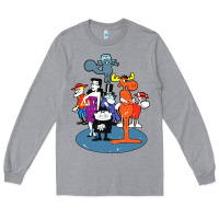 Heather Grey rocky & bullwinkle and friends Long Sleeve Tee - artisFamous
