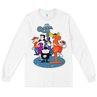 White rocky & bullwinkle and friends Long Sleeve Tee - artisFamous