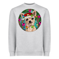 Heather Grey Christmas Chihuahua Heavyweight Sweatshirt - RanaPortraitStore