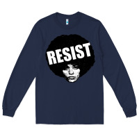 Navy angela davis speaking Long Sleeve Tee - artisFamous