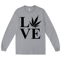 Heather Grey love weed 420 Long Sleeve Tee - artisFamous