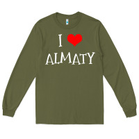 Army Green i love almaty city Long Sleeve Tee - artisFamous