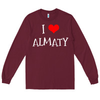 Burgundy i love almaty city Long Sleeve Tee - artisFamous