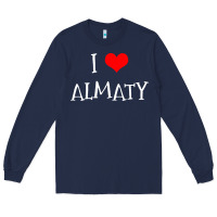 Navy i love almaty city Long Sleeve Tee - artisFamous