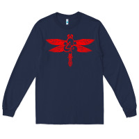 Navy coheed and cambria dragonfly Long Sleeve Tee - artisFamous
