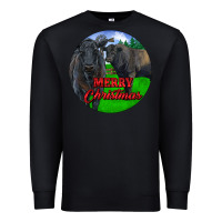 Black Black Angus Cattle and Bull Merry Christmas Premium Sweatshirt - RanaPortraitStore