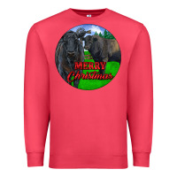 Cardinal Black Angus Cattle and Bull Merry Christmas Premium Sweatshirt - RanaPortraitStore