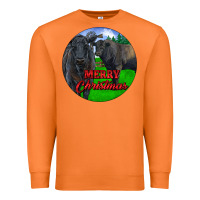 Carrot Black Angus Cattle and Bull Merry Christmas Premium Sweatshirt - RanaPortraitStore