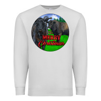 Dove Grey Black Angus Cattle and Bull Merry Christmas Premium Sweatshirt - RanaPortraitStore
