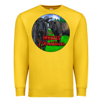 Lemon Black Angus Cattle and Bull Merry Christmas Premium Sweatshirt - RanaPortraitStore