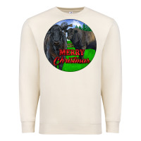 Sandshell Black Angus Cattle and Bull Merry Christmas Premium Sweatshirt - RanaPortraitStore