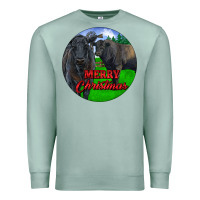 Seafoam Black Angus Cattle and Bull Merry Christmas Premium Sweatshirt - RanaPortraitStore