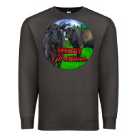 Smoke Black Angus Cattle and Bull Merry Christmas Premium Sweatshirt - RanaPortraitStore