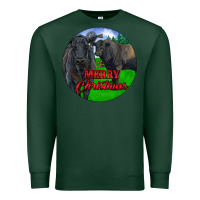 Sports Green Black Angus Cattle and Bull Merry Christmas Premium Sweatshirt - RanaPortraitStore