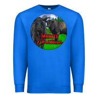 True Royal Black Angus Cattle and Bull Merry Christmas Premium Sweatshirt - RanaPortraitStore