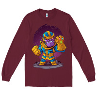 Burgundy cartoons super hero Strong Hands Long Sleeve Tee - artisFamous