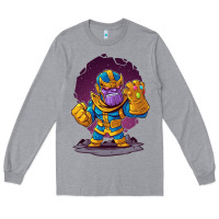 Heather Grey cartoons super hero Strong Hands Long Sleeve Tee - artisFamous