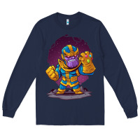 Navy cartoons super hero Strong Hands Long Sleeve Tee - artisFamous