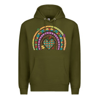 Army Green autism awareness heart leopard rainbow Premium Hoodie - Artiststas