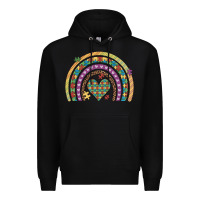 Black autism awareness heart leopard rainbow Premium Hoodie - Artiststas