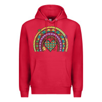 Cardinal autism awareness heart leopard rainbow Premium Hoodie - Artiststas