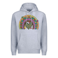 Heather Grey autism awareness heart leopard rainbow Premium Hoodie - Artiststas