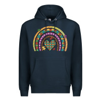 Navy autism awareness heart leopard rainbow Premium Hoodie - Artiststas