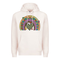 Pale Pink autism awareness heart leopard rainbow Premium Hoodie - Artiststas