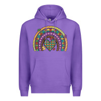 Purple autism awareness heart leopard rainbow Premium Hoodie - Artiststas