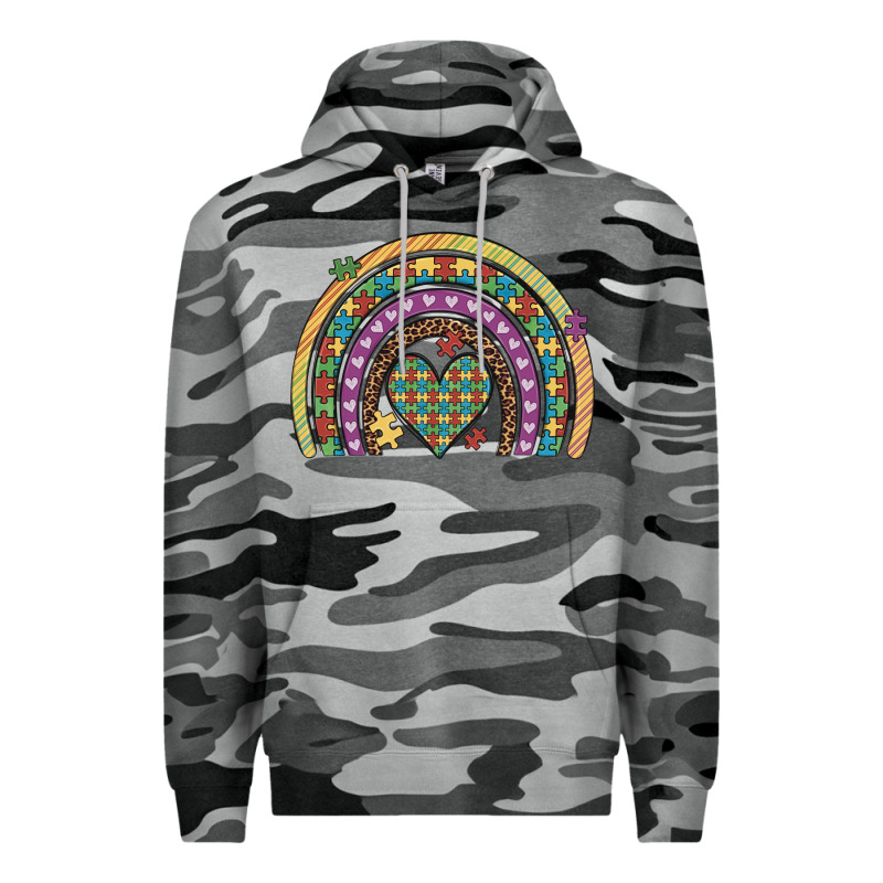 Autism Awareness Heart Leopard Rainbow Premium Hoodie by Artiststas | Teevron