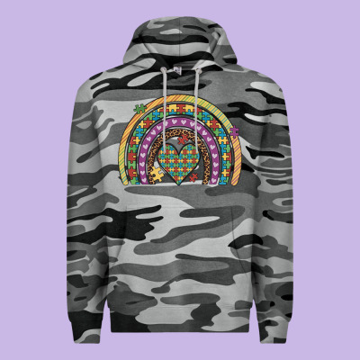 Autism Awareness Heart Leopard Rainbow Premium Hoodie Designed By Artiststas