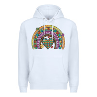 White autism awareness heart leopard rainbow Premium Hoodie - Artiststas