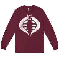 Burgundy vintage cobra symbol Long Sleeve Tee - artisFamous