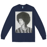 Navy angela davis speaking Long Sleeve Tee - artisFamous