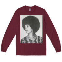 Burgundy angela davis speaking Long Sleeve Tee - artisFamous
