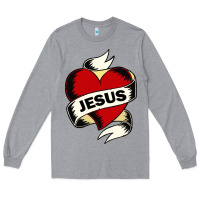 Heather Grey jesus love Long Sleeve Tee - artisFamous