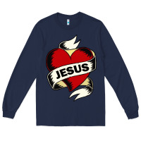Navy jesus love Long Sleeve Tee - artisFamous