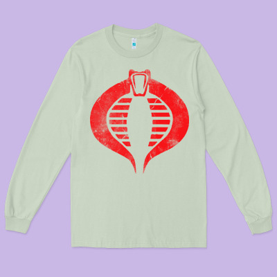 Vintage Cobra Symbol Long Sleeve Tee Designed By Artisfamous