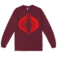 Burgundy vintage cobra symbol Long Sleeve Tee - artisFamous