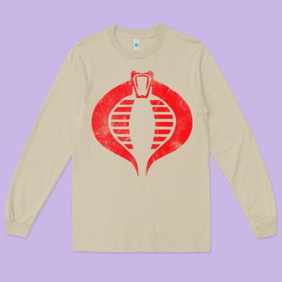Vintage Cobra Symbol Long Sleeve Tee Designed By Artisfamous