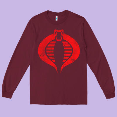 Vintage Cobra Symbol Long Sleeve Tee Designed By Artisfamous