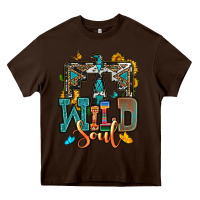 Chocolate Brown western wild soul Heavy Core Tee - OliviaCreatesArt