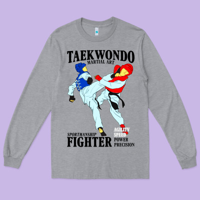 Taekwondo Sport Art Long Sleeve Tee Designed By Artisfamous