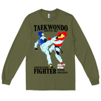 Army Green taekwondo sport art Long Sleeve Tee - artisFamous